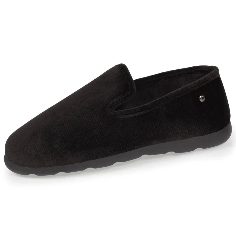 Chaussons charentaises Homme velours Noir