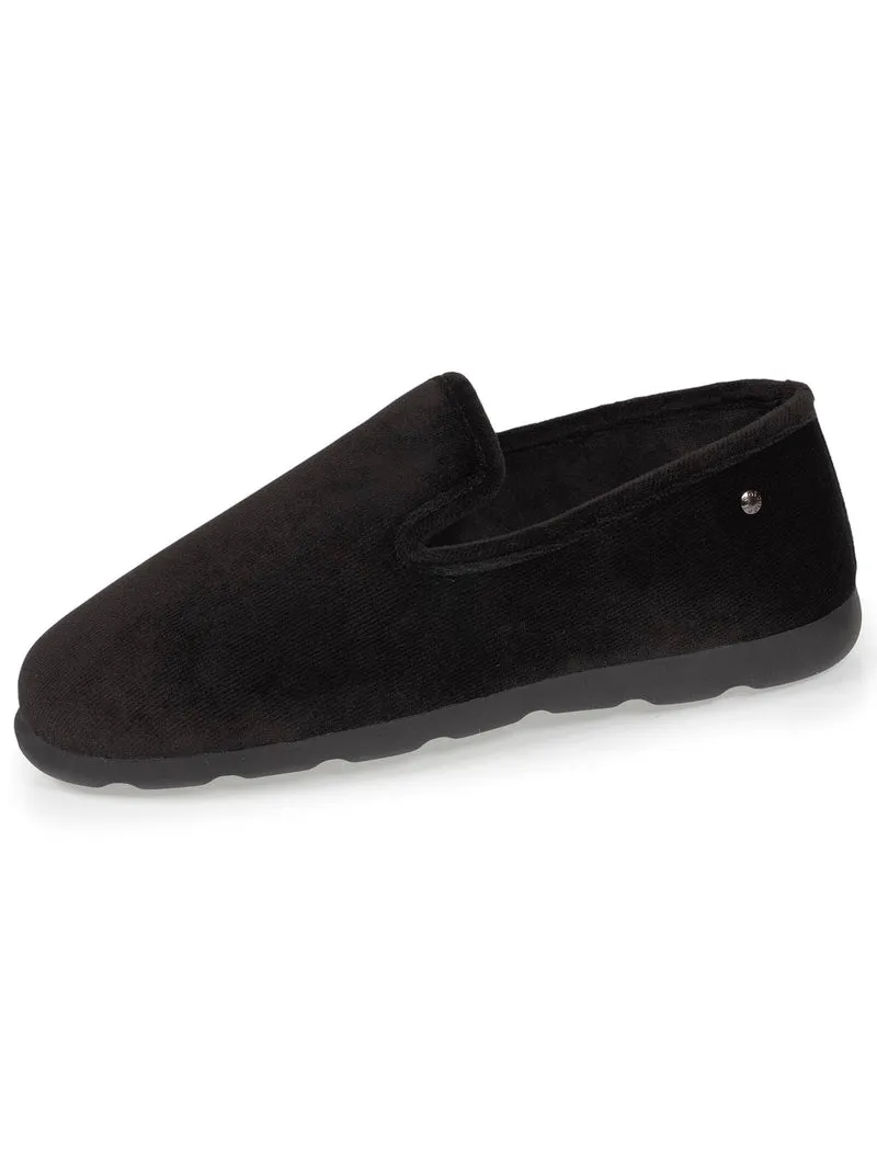 Chaussons charentaises Homme velours Noir