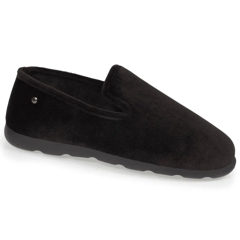 Chaussons charentaises Homme velours Noir