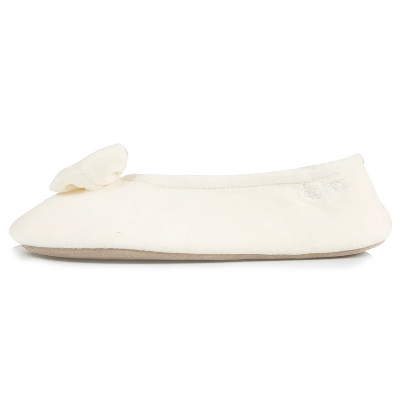 Chaussons ballerines Femme strass Ivoire