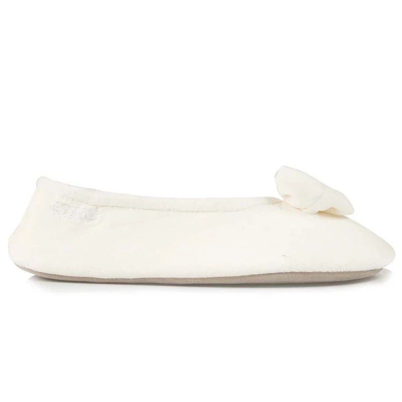 Chaussons ballerines Femme strass Ivoire