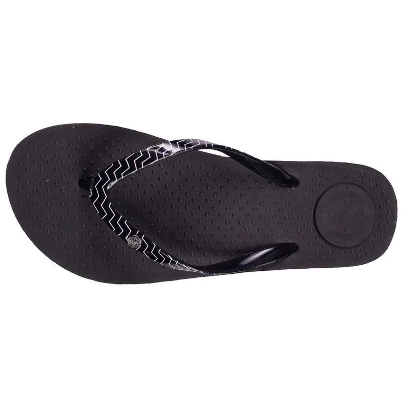 Tongs Femme tige graphique Noir