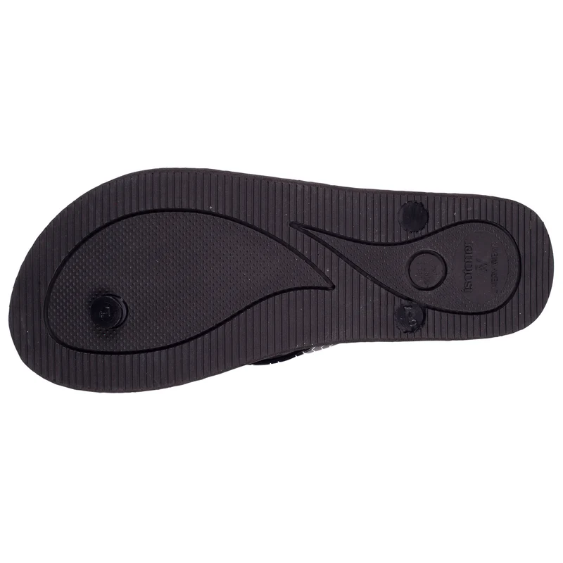 Tongs Femme tige graphique Noir