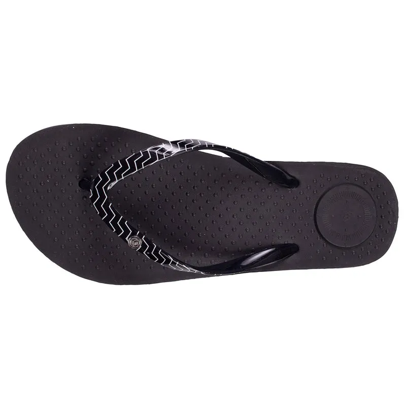 Tongs Femme tige graphique Noir