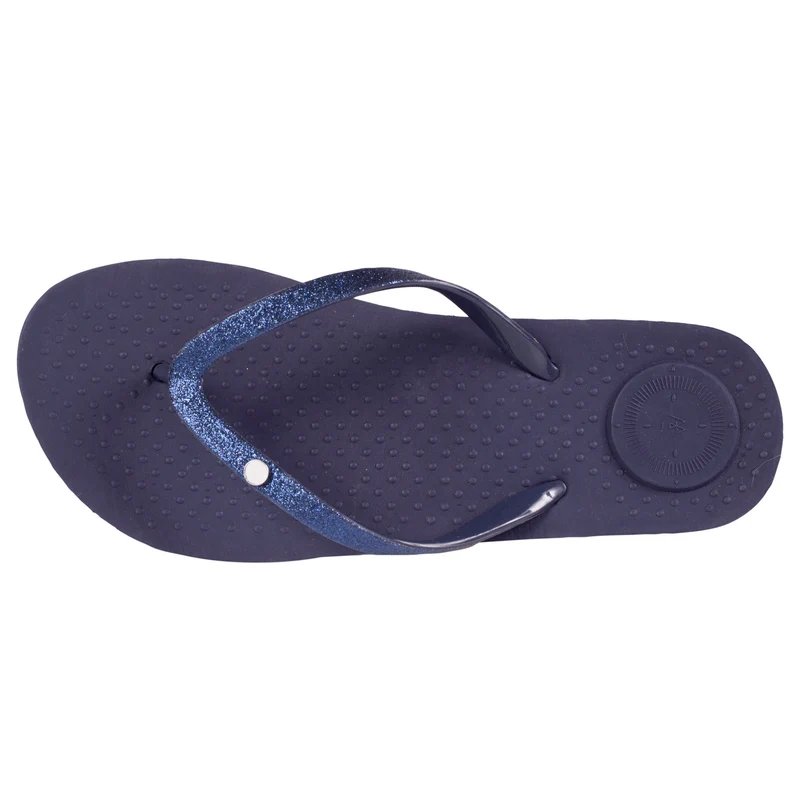 Tongs Femme tige paillettes Marine