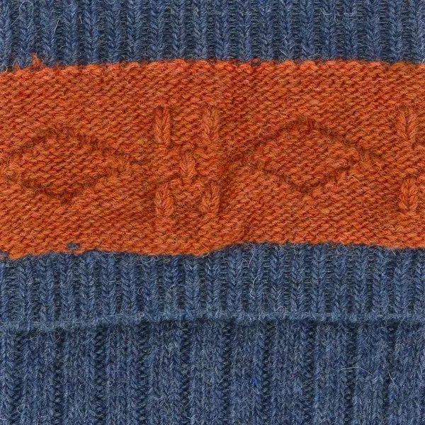 Mi-bas | Bleu & Orange - Laine