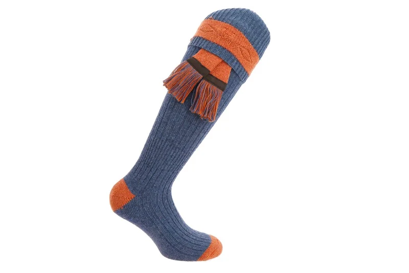 Mi-bas | Bleu & Orange - Laine