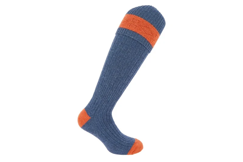Mi-bas | Bleu & Orange - Laine