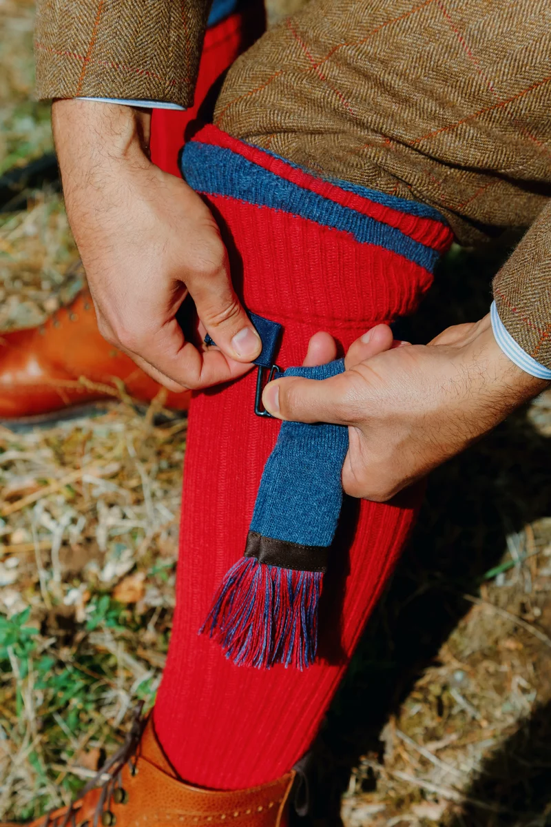 Mi-bas | Rouge & Bleu - Laine