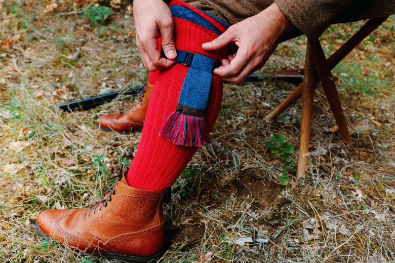 Mi-bas | Rouge & Bleu - Laine