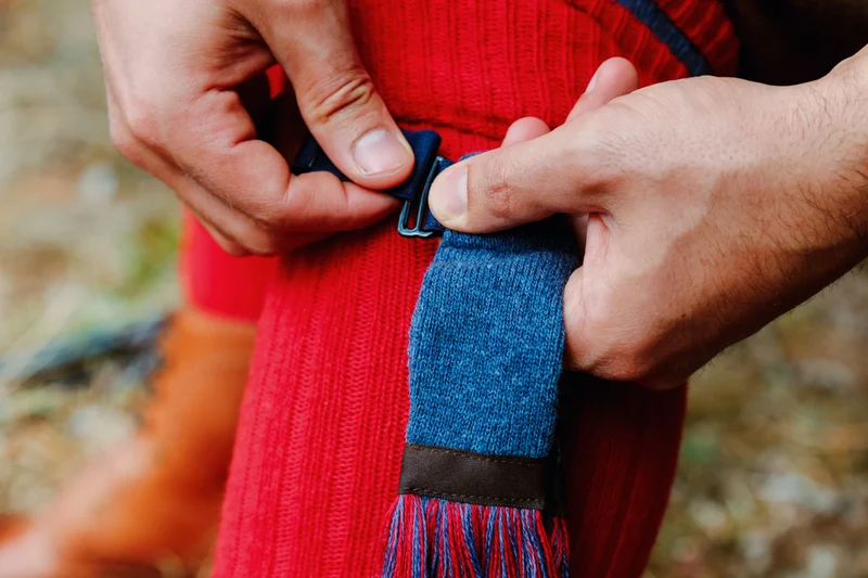 Mi-bas | Rouge & Bleu - Laine