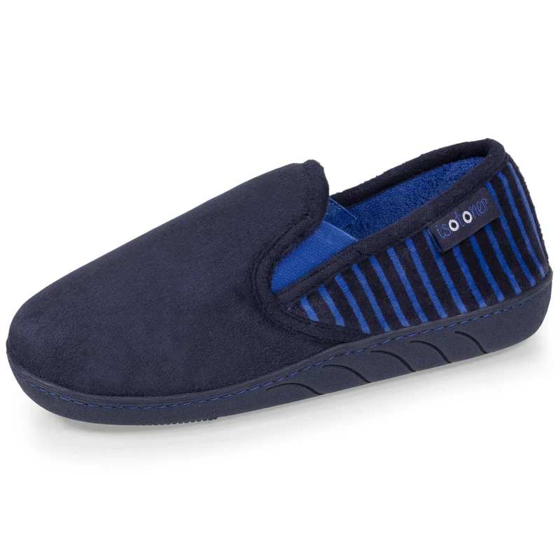 Chaussons mocassins Junior rayés Marine