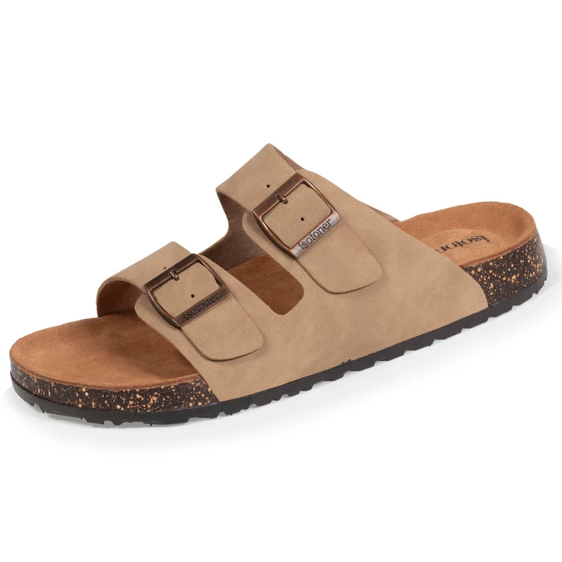Mules sandales Homme double bride taupe