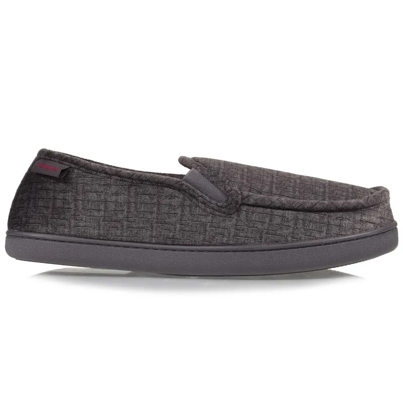 Chaussons mocassins Homme Gris/Rouge