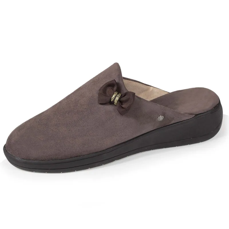Chaussons mules Femme Talon Nœud Taupe