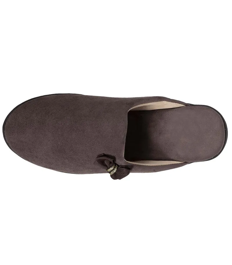 Chaussons mules Femme Talon Nœud Taupe
