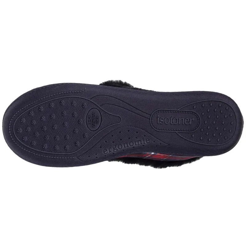 Chaussons charentaises fourrées Femme Tartan