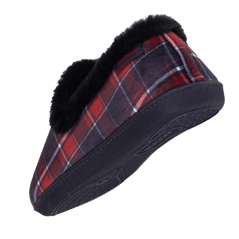 Chaussons charentaises fourrées Femme Tartan