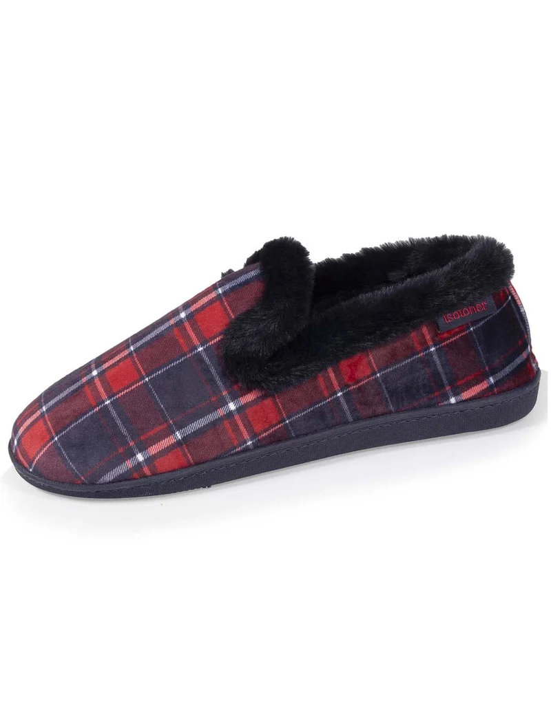 Chaussons charentaises fourrées Femme Tartan