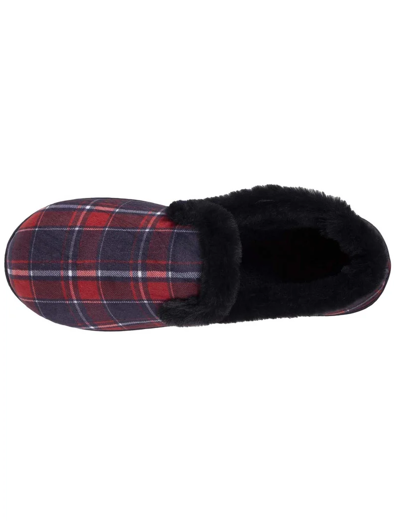 Chaussons charentaises fourrées Femme Tartan
