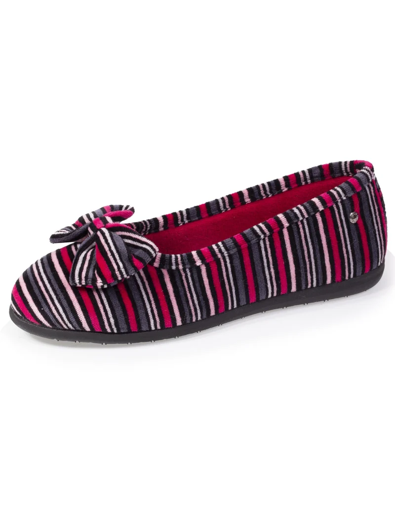 Chaussons ballerines Femme Nœud Rayures