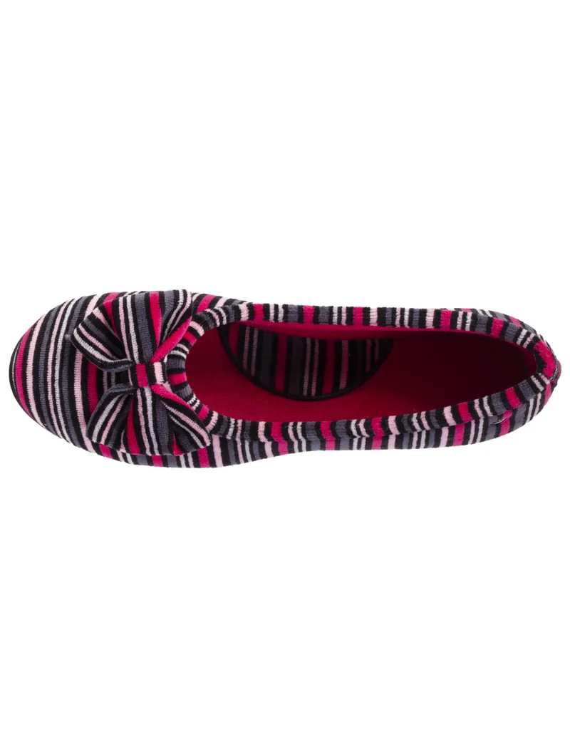 Chaussons ballerines Femme Nœud Rayures