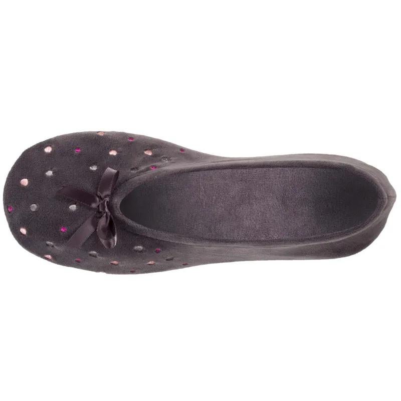Chaussons ballerines Femme Pois Brodés