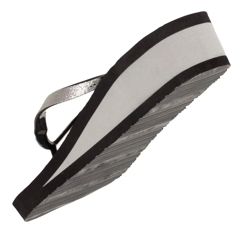 Tongs Femme talon floral noir