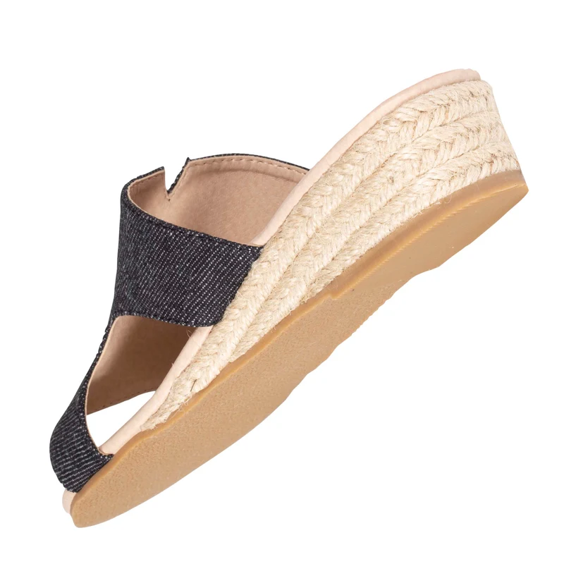 Mules claquettes Femme talon Jean Noir