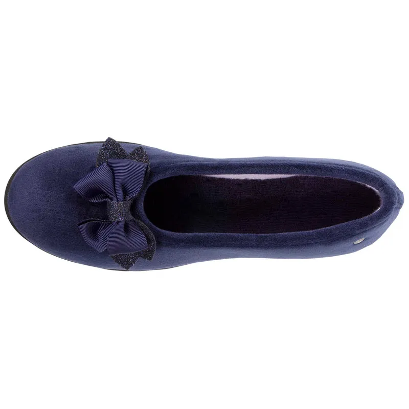 Chaussons ballerines Femme Nœud Marine
