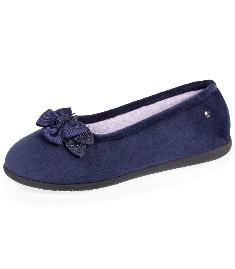 Chaussons ballerines Femme Nœud Marine