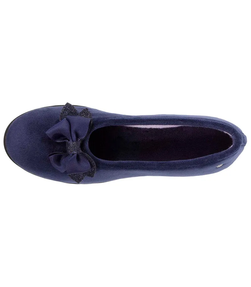 Chaussons ballerines Femme Nœud Marine