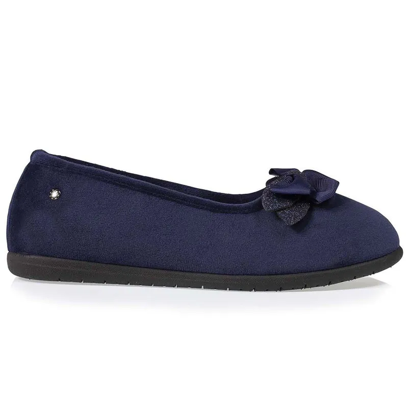 Chaussons ballerines Femme Nœud Marine
