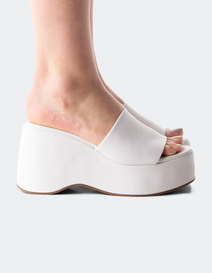 Mariel White Leather