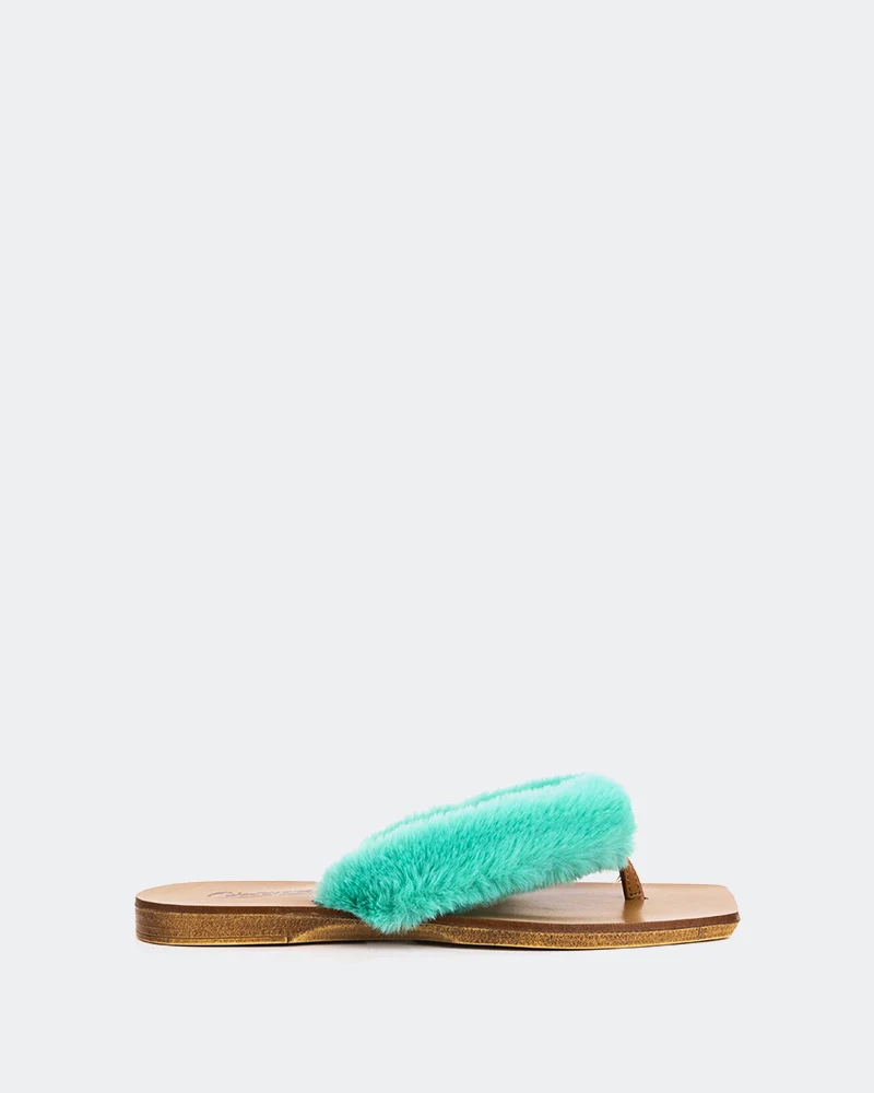 Madras Blue Faux Fur