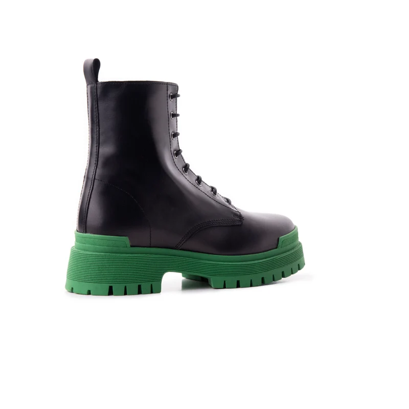 Langport Black Leather/Mint Sole