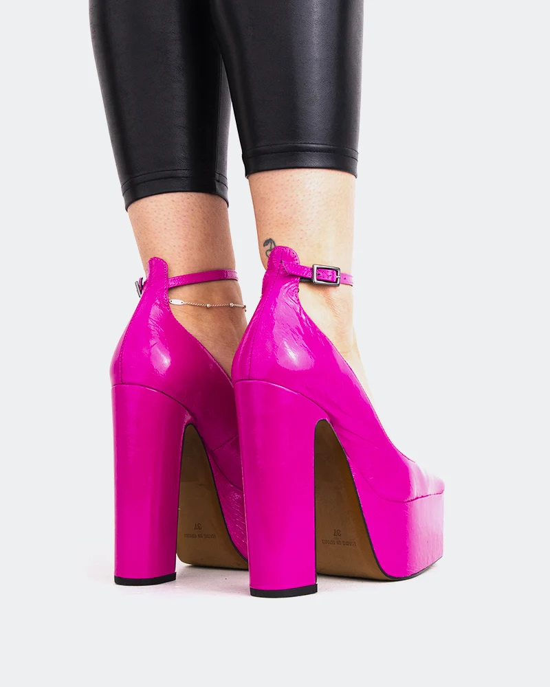 Lacey Fuchsia Leather