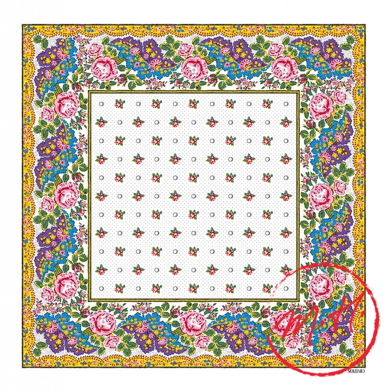 Foulard provençal blanc et rose