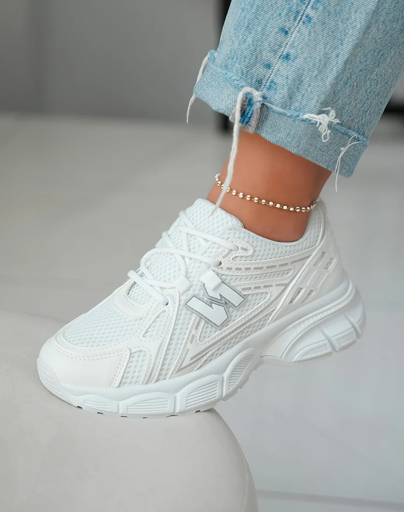 Baskets Femme Blanches et Gris Clair