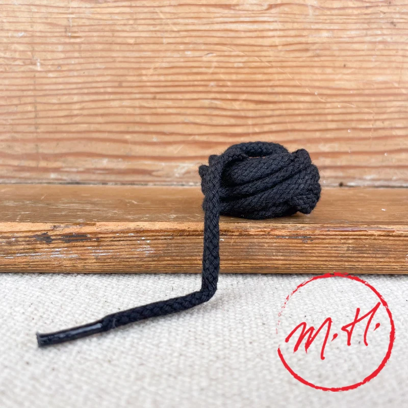 Lacets noirs Cordelet 100% coton