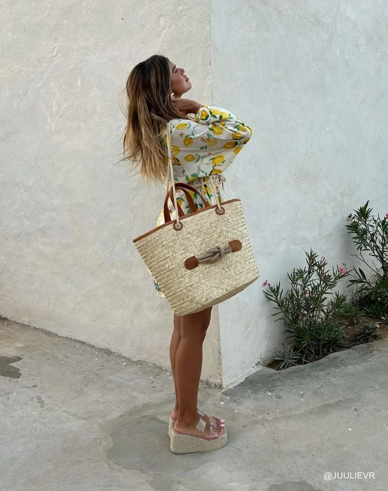 Mules compensées femme transparentes et élégantes avec talon en corde tissée