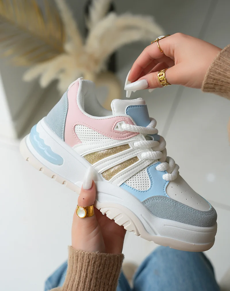 Baskets à empiècement multicolore pour femmes