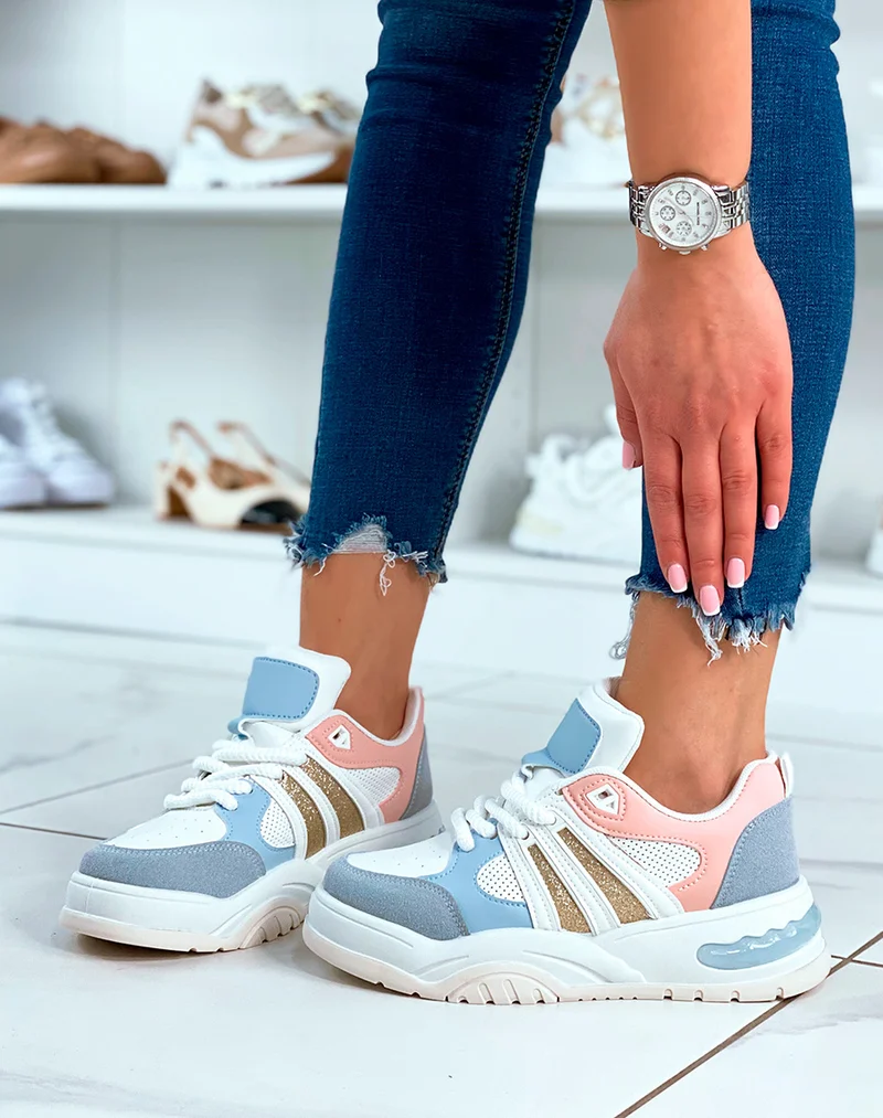 Baskets à empiècement multicolore pour femmes