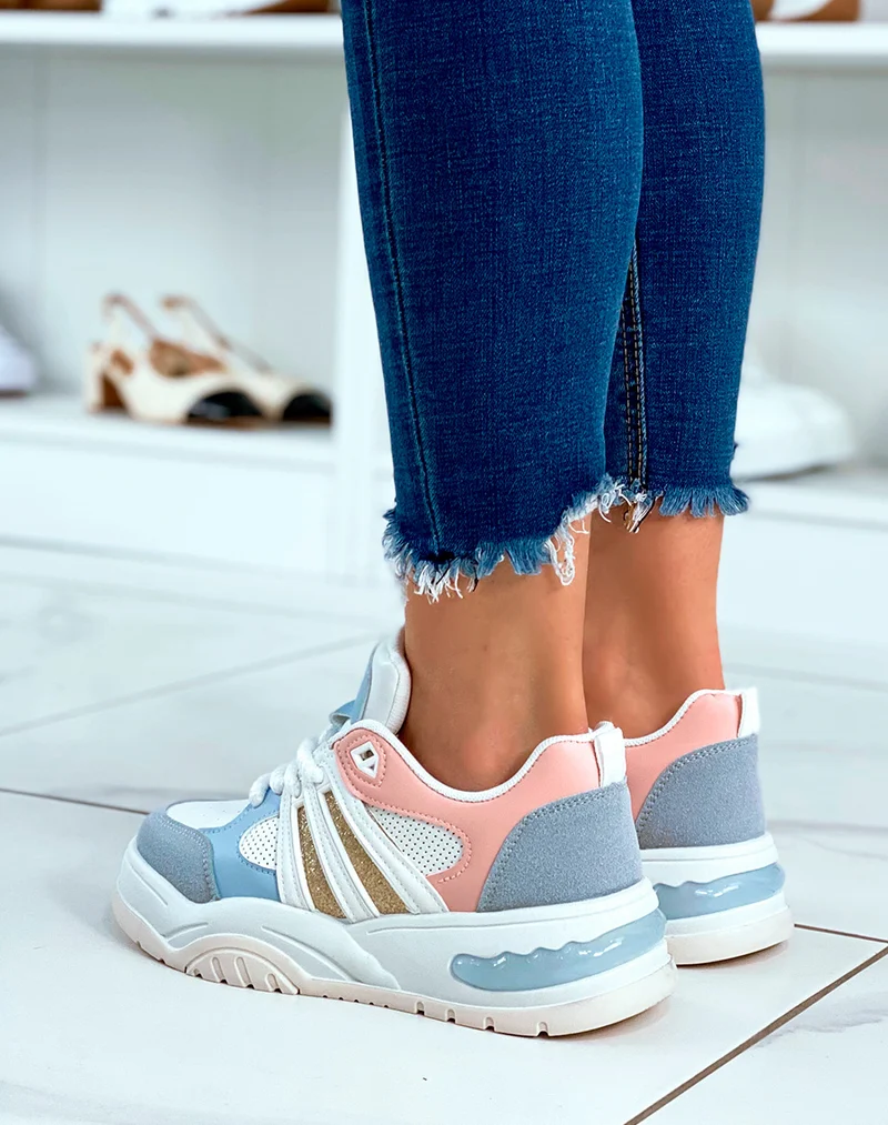 Baskets à empiècement multicolore pour femmes