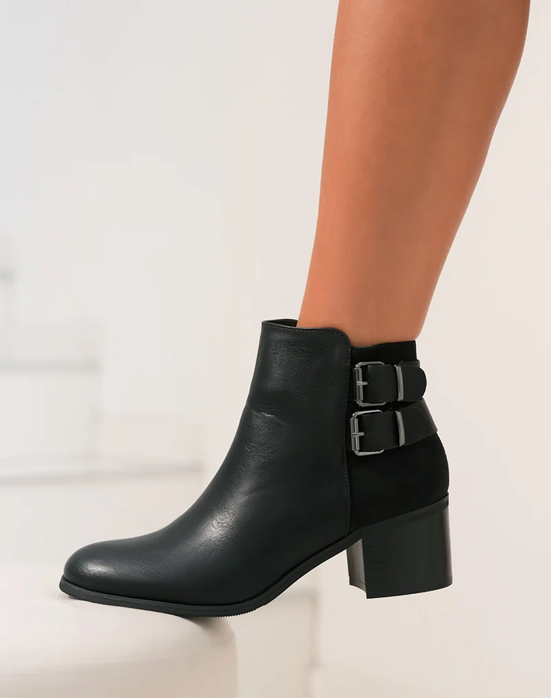 Bottines basses noires à talons