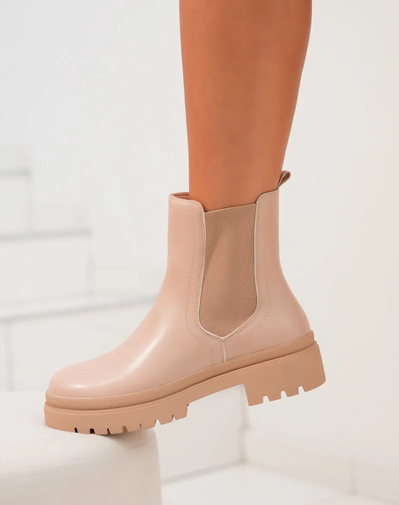 Bottines Chelsea Crème avec Plate-forme pour un Style Tendance