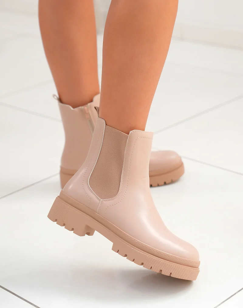 Bottines Chelsea Crème avec Plate-forme pour un Style Tendance