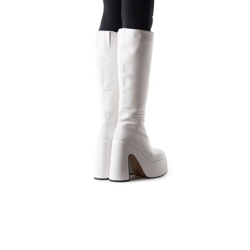 Groovy White Leather