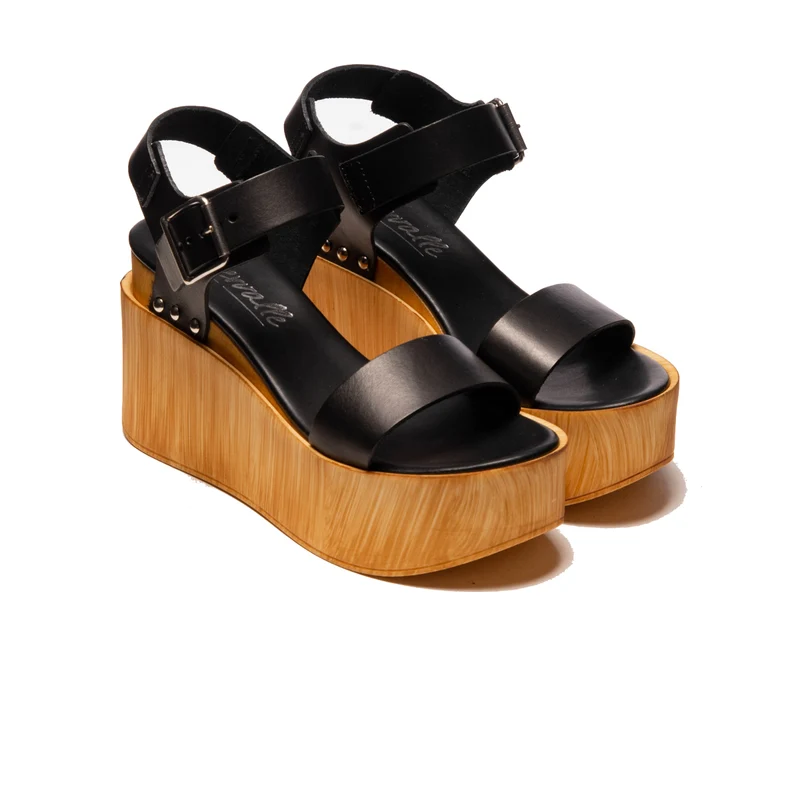 Fleur Black Leather