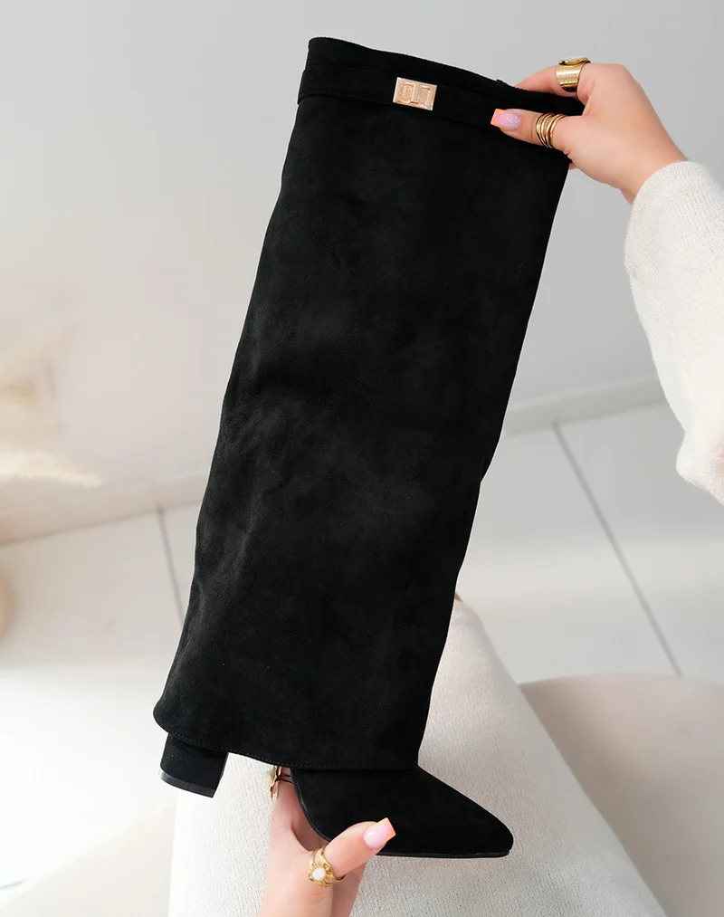 Bottes Femme Noires en Suédine